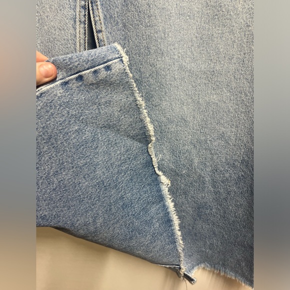 NEW Anthropologie Pilcro Maxi Denim Skirt Madi Front Slit Denim Skirt 6 Petite - Picture 7 of 9